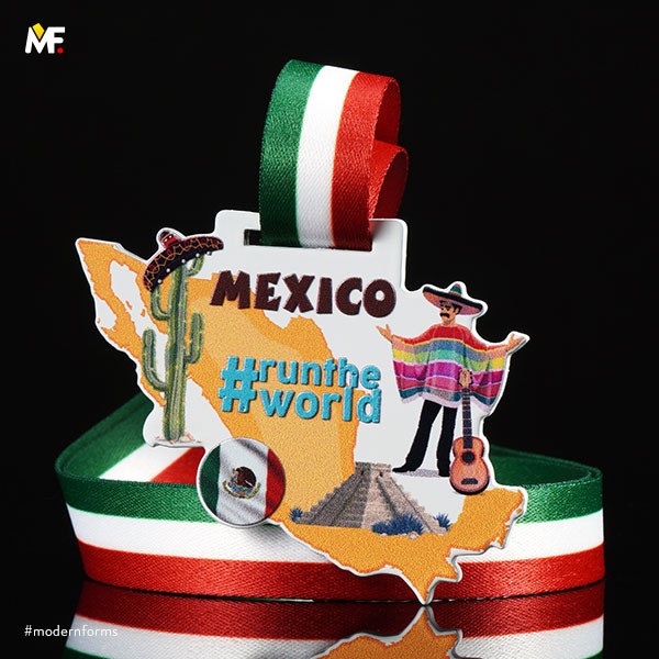 shaped mexico medal cactus, guitar run the world