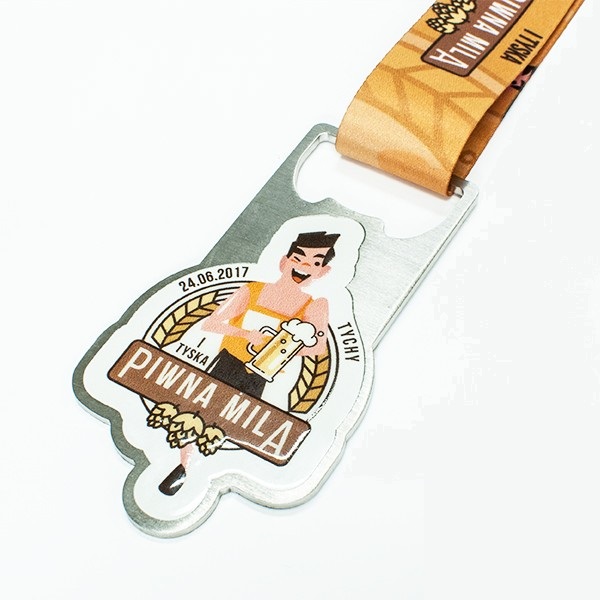 Bottle opener for beer with colourful print