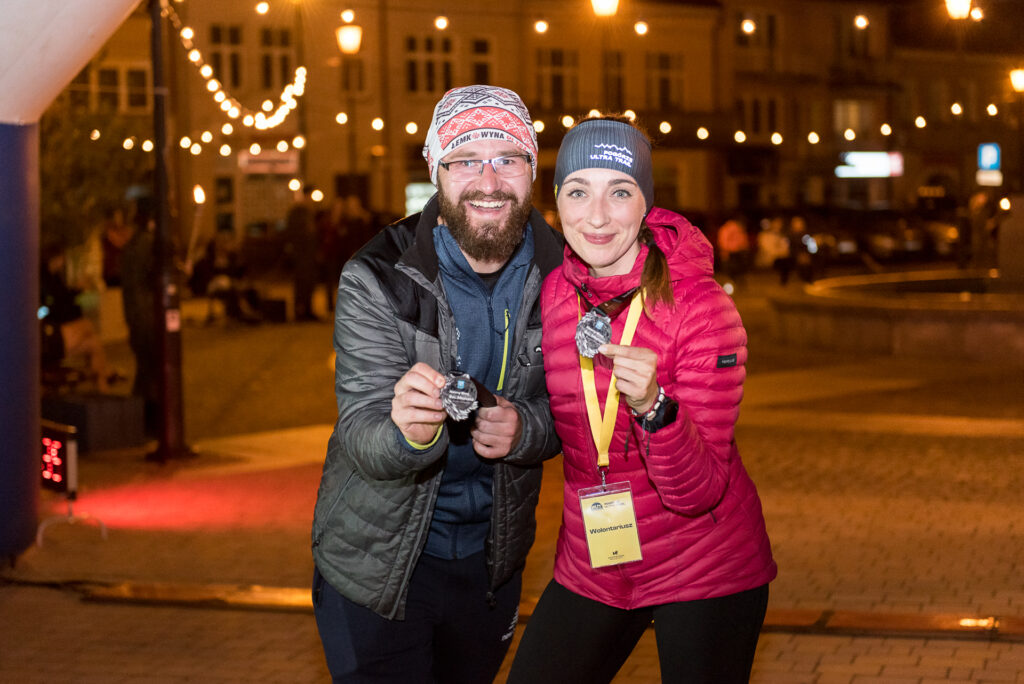 Organisers of the run with shining at night